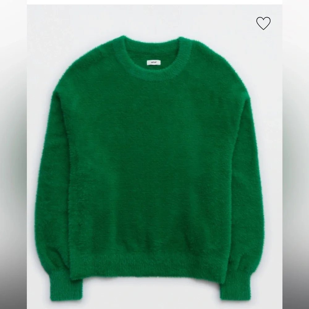 NWT- Aerie Flurry Oversized Crew Sweater- Kelly‎ green- small